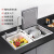 丹沃斯（Durs）全自動知能超音波三溝式水槽食器洗い機家庭用埋込み果物野菜清浄器超音波食器洗い機